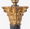Vintage Brass Corinthian Column Table Lamp with Black Enamel Fluted Column 8