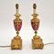 Antike französische Tischlampen aus Porzellan & vergoldetem Metall, 2er Set 8