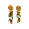 Jades Rubies Silver Mesh Gold-Plated 18 Karat Gold Earrings 1