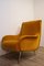 Vintage Italian Yellow Velvet Armchair, 1960s, Image 9