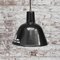 Lampe à Suspension d'Usine Vintage Industrielle en Émail Noir 4
