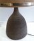 Lampada da tavolo vintage in ceramica non smaltata marrone scura con paralume in tessuto argentato e marrone, anni '70, Immagine 4