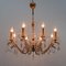 Italian Brass and Crystal 8-Light Chandelier, 1950s, Image 10