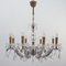 Italienischer Kronleuchter aus Messing & Kristallglas mit 8 Leuchten, 1950er 1