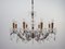 Italian Brass and Crystal 8-Light Chandelier, 1950s, Image 3