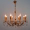 Italian Brass and Crystal 8-Light Chandelier, 1950s 9