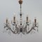 Lámpara de araña italiana de cristal y latón de 8 luces, años 50, Imagen 2