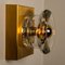 Glass Brass Wall Sconces / Flush Mounts, Germany, 1970s, Set of 2, Image 7