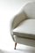 Sofá italiano de terciopelo blanco, años 50, Imagen 11