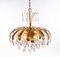 German Chandelier in Crystal & Gilt Brass by Christoph Palme, 1970s 4