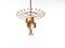 Lámpara de araña Palwa Tendril Ribbon de cristal y latón dorado, años 60, Imagen 15