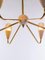 Lámpara de araña Sputnik Mid-Century a la manera de Stilnovo, Imagen 3