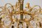 Lámpara de araña Palwa Orbit de cristal y latón dorado de Gaetano Sciolari, años 60, Alemania, Imagen 6