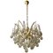German Teardrop Chandelier in Murano Glass and Brass from Palwa, 1970s, Image 1