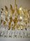 Lámpara de araña alemana en forma de lágrima de cristal de Murano y latón dorado de Palwa, años 70, Imagen 8