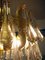 Lámpara de araña alemana en forma de lágrima de cristal de Murano y latón dorado de Palwa, años 70, Imagen 9