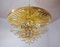 Lampadario ad incasso in cristallo e ottone dorato di Palwa, Germania, anni '60, Immagine 10