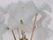 Apliques de pared Hibiscus de latón con flores de vidrio, años 70. Juego de 2, Imagen 2