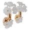 Hibiscus Brass Wall Sconces with Glass Flowers, Italy, 1970s, Set of 2, Image 1