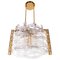 Gold Plated Nastri Murano Glass Chandelier from Venini, Italy 1