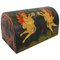 19th Century European Folk Art Painted Wooden Dome Top Box, Image 1