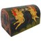 Caja superior de madera pintada con arte folclórico europeo, siglo XIX, Imagen 1