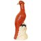 Large Vintage Italian Majolica Pottery Figurine of Pheasants Bird 1