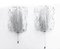 Apliques austriacos de cristal de Murano escarchado y cromo, años 60. Juego de 2, Imagen 2