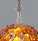 Amber and Brass Chandelier with Crystal Flowers from Maison Bagues, 1950s, France 3