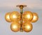 Goldene Schweizer Deckenlampe, 1960er 4