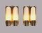 Doppelte Wandlampen aus Opalglas & Messing, 1970er, 2er Set 6