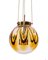 Lampada a sospensione in vetro di Murano ambrato e ottone dorato, Germania, Immagine 3