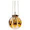 Pendant Light in Amber Murano Glass & Gilt-Brass, 1960s, Germany 1