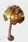 Brutalist Hollywood Regency Palm Tree Floor Lamp in Brass & Glass, 1970s 3