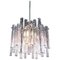 Chandelier with Iced Crystal Rods & Chrome from Kinkeldey, 1960s, Germany 1