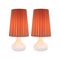 White Holmegaard Glass Table Lamps by Kyllä Svanlund, 1960s, Denmark, Set of 2 1