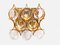 Apliques de pared Palwa de latón chapado en oro y cristal, años 60. Juego de 2, Imagen 5