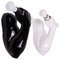 Black & White Ceramic Biceps Wall Lights, Germany, 1980s, Set of 2, Image 1