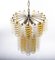 Italian Swirl Chandelier with Twisted Amber & Clear Murano Glass from Venini, 1960s 11