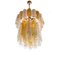 Italian Swirl Chandelier with Twisted Amber & Clear Murano Glass from Venini, 1960s 2