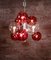 Lámpara de araña Sputnik italiana plateada con globos de cristal de Murano arándano, años 60, Imagen 5