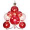 Italian Silver-Plated Sputnik Chandelier with Cranberry Murano Glass Globes, 1960s 1