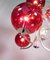 Italian Silver-Plated Sputnik Chandelier with Cranberry Murano Glass Globes, 1960s, Image 7