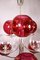 Italian Silver-Plated Sputnik Chandelier with Cranberry Murano Glass Globes, 1960s 9