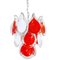 Chandelier in Tricolor Murano Glass Discs & Chrome from Venini, 1960s, Italy, Image 1