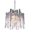 German Iced Glass Chandelier with Crystal Rods & Chrome from Kinkeldey, 1960s, Image 2