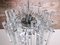 German Iced Glass Chandelier with Crystal Rods & Chrome from Kinkeldey, 1960s 4