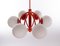 Atomic Glass Globe Chandelier in White & Orange from Kaiser, Germany, 1960s 4