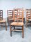 Brutalist Oak & Paper Cord Dining Chairs, 1940s, Belgium, Set of 8 14