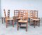 Brutalist Oak & Paper Cord Dining Chairs, 1940s, Belgium, Set of 8 17